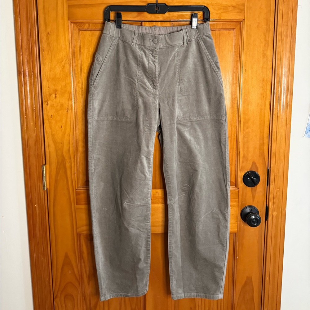 NWT Eileen Fisher Barrel Leg Stretch Organic Cotton Ankle Pants Reed Size XS (6)